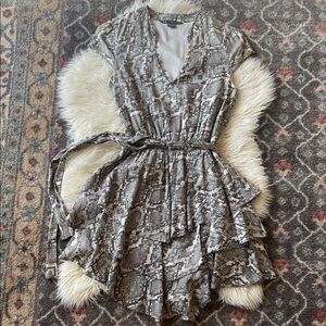 Armani Exchange Snake Print Tiered Dress